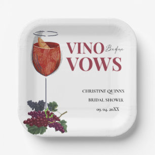 Vinobefore vows WIne Tasting bridal shower Paper Plate