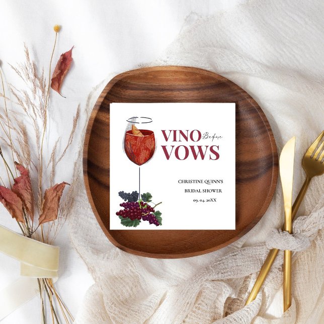 Vinow before vows WIne Tasting bridal shower Napkin (Creator Uploaded)