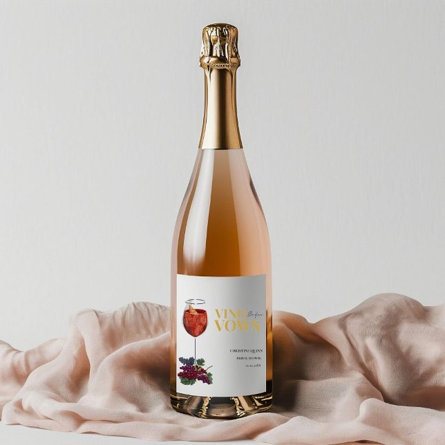 Vinow before vows WIne Tasting bridal shower Wine Label (Creator Uploaded)