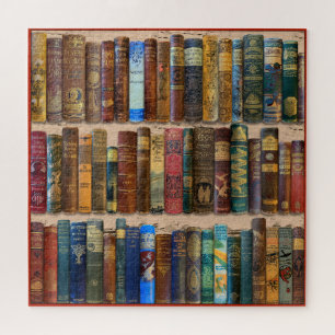 VINT. BOOK SPINES COLLAGE THEME JIGSAW PUZZLE