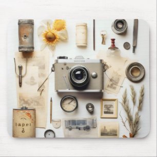 Vintag Camera and Trinkets Mouse Pad
