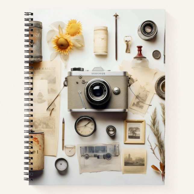 Vintag Camera and Trinkets Notebook (Front)