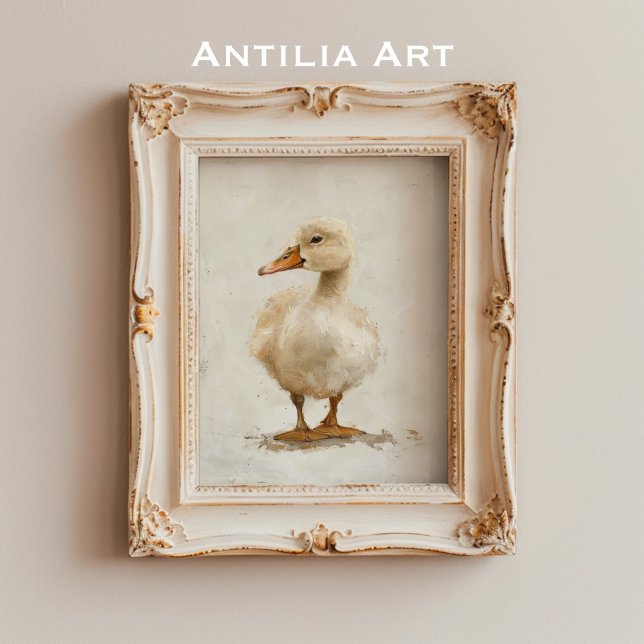  Vintag Duckling Painting Rustic Farm Animal Poster (Creator Uploaded)