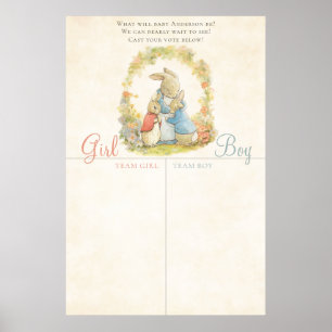 Vintag Peter The Rebbit Gender Reveal Voting Poster