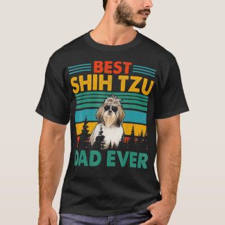 Vintag Retro Best Shih Tzu Dad Happy Fathers Day D T-Shirt