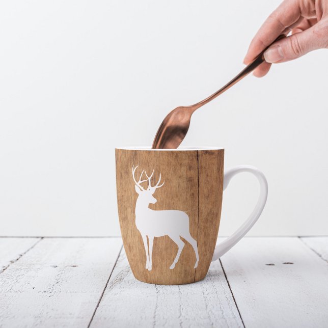 Vintaga Beauty Wood & Deer  Latte Mug (Creator Uploaded)