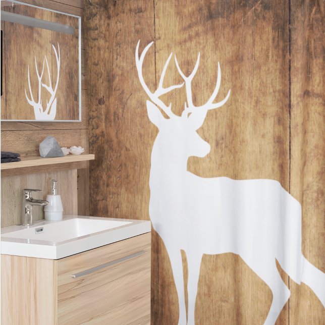 Vintaga Beauty Wood & Deer  Shower Curtain (Creator Uploaded)