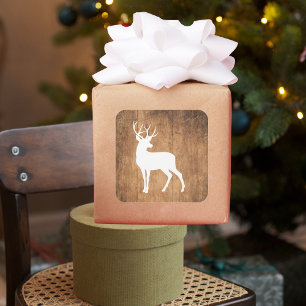 Vintaga Beauty Wood & Deer  Square Sticker