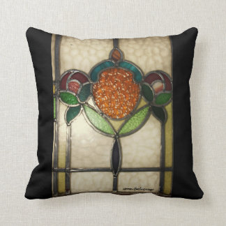 Vintage1940's STAINED GLASS PILLOW..AMERICAN MOJO Cushion
