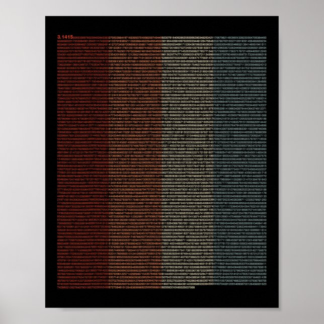 Vintage 10000 Digits Pi Sign - Math Mathematics -  (Front)