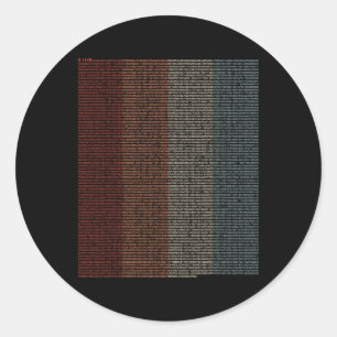 Vintage 10000 Digits Pi Sign - Math Mathematics - Classic Round Sticker