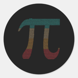 Vintage 10000 Digits Pi Sign - Math Mathematics -  Classic Round Sticker