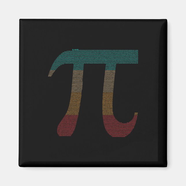 Vintage 10000 Digits Pi Sign - Math Mathematics -  Magnet (Front)
