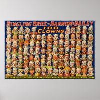 Vintage 100 Clown Poster