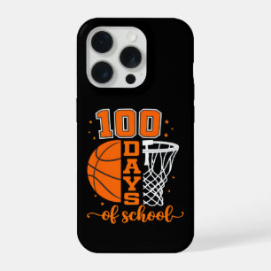 Vintage 100 Days Of School Basketball Sports Fun iPhone 15 Pro Case