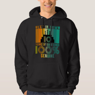 Vintage 10th Birthday Apparel Boys Girls 10th Bir Hoodie