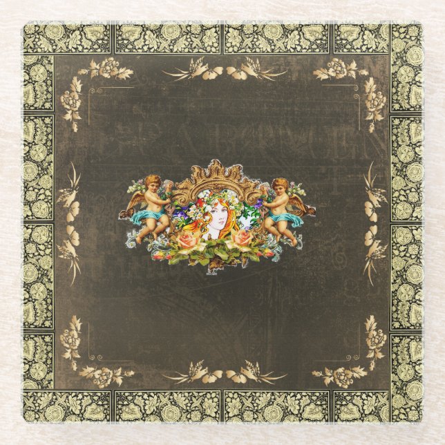 Vintage 114 glass coaster (Front)