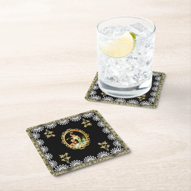 Vintage 115 square paper coaster (Insitu)