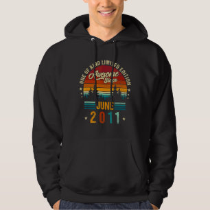 Vintage 11th Birthday Awesome Since June 2011 Epic Hoodie