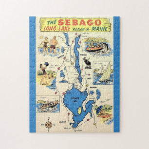 Vintage 11x14 Sebago Lake Maine Jigsaw Puzzle