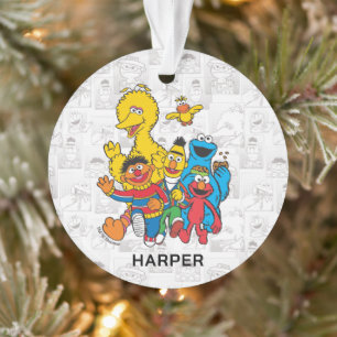 Vintage 123 Sesame Street   Name & Photo Ornament