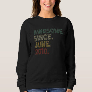 Vintage 12th Birthday Awesome Since June 2010 12 Y Sweatshirt