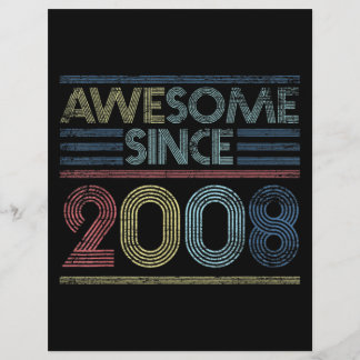 Vintage 13th Birthday Gifts Awesome Since 2008 Flyer