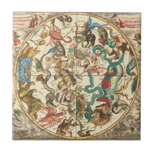 Vintage 1660 Southern Hemisphere Star Map Ceramic Tile