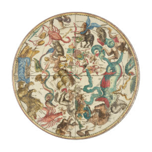 Vintage 1660 Southern Hemisphere Star Map Cutting Board
