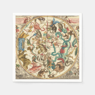 Vintage 1660 Southern Hemisphere Star Map Napkin