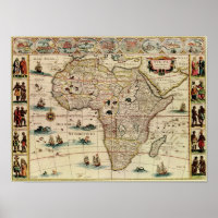 Vintage 1660's Africa Map