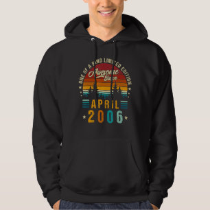 Vintage 16 Th Birthday Awesome Since April 2006 Ep Hoodie