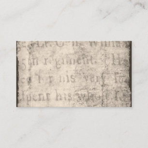 Vintage 1700s Black Grey Text Parchment Paper Business Card