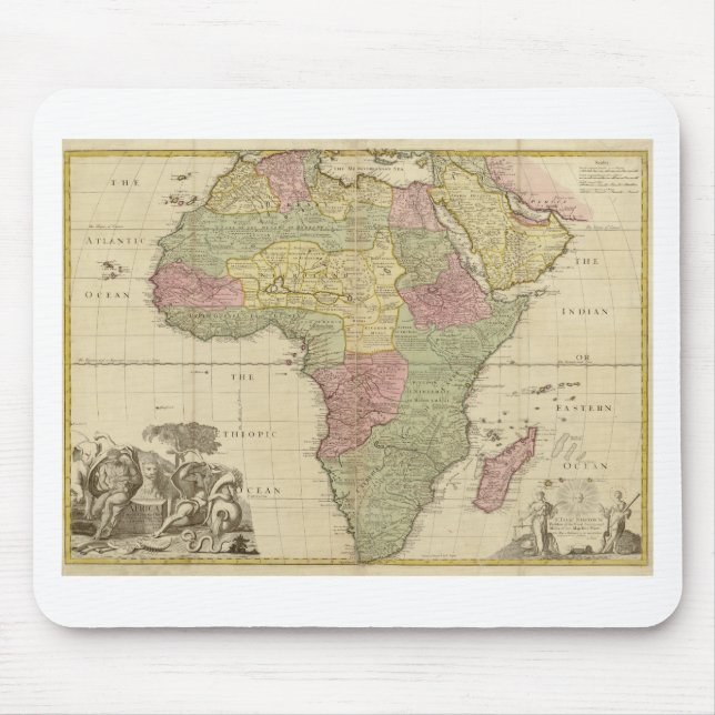 Vintage 1725 Africa Map Mouse Pad (Front)