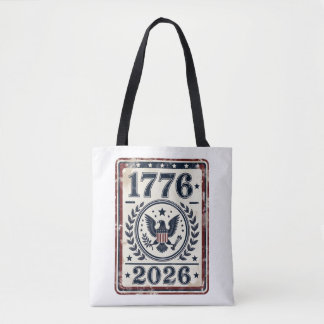 Vintage 1776 2026 Patriotic Eagle Seal Tote Bag