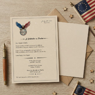 Vintage 1776 4th of July Patriotic BBQ Party Invitation