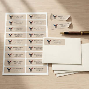 Vintage 1776 4th of July Patriotic Return Address Label