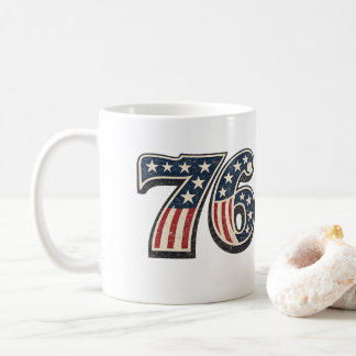 Vintage 1776 American Flag Number 76 Patriotic Coffee Mug