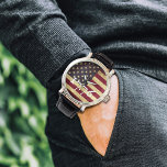 Vintage 1776 American Flag Patriotic  Watch<br><div class="desc">A Vintage 1776 American Flag Patriotic Design. Red,  White,  And Blue Patriotic Colours. Cool gift for Dad,  Veterans,  Grandpa,  Uncle,  Son... Christmas and Birthday Gift Ideas for Him. #usa #patriots</div>