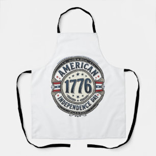 Vintage 1776 American Independence Day Shirt Desig Apron