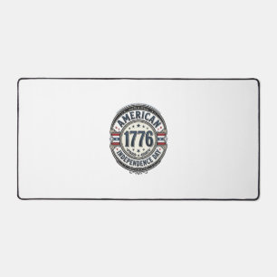 Vintage 1776 American Independence Day Shirt Desig Desk Mat