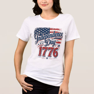 Vintage 1776 Independence Day US Flag Patriotic Tri-Blend Shirt