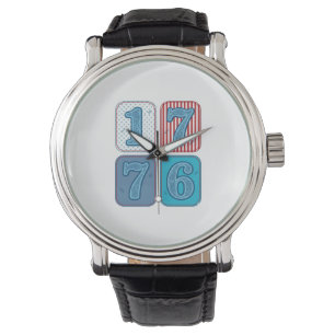 Vintage 1776 Patriotic Patchwork Watch