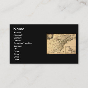 Vintage 1777 American Colonies Map by Phelippeaux Business Card