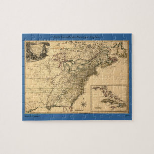 Vintage 1777 American Colonies Map by Phelippeaux Jigsaw Puzzle