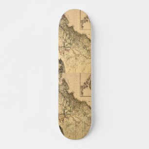Vintage 1777 American Colonies Map by Phelippeaux Skateboard