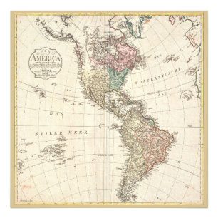 Vintage 1796 Map of the Americas Photo Print