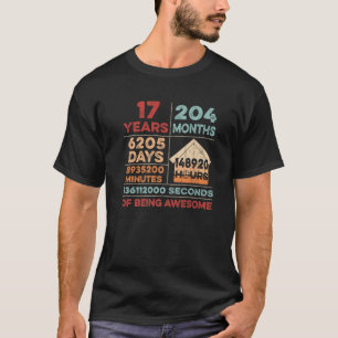 Vintage 17Th Birthday 17 Years Old Being Awesome A T-Shirt