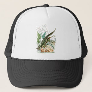 Vintage 1800s Alligator Crocodile Illustration Trucker Hat