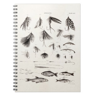 Vintage 1800s Angling Fly Fishing Flies Lure Lures Notebook